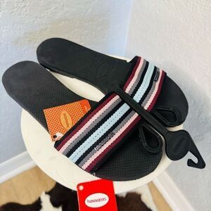 Havaianas Women's You Malta Mix Slide Sandal, Size 5, Black/Multi,‎ NWT